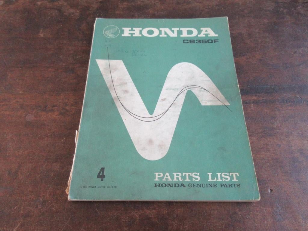 Honda CB350F 1974 parts list, Motoren, Ophalen of Verzenden, Honda