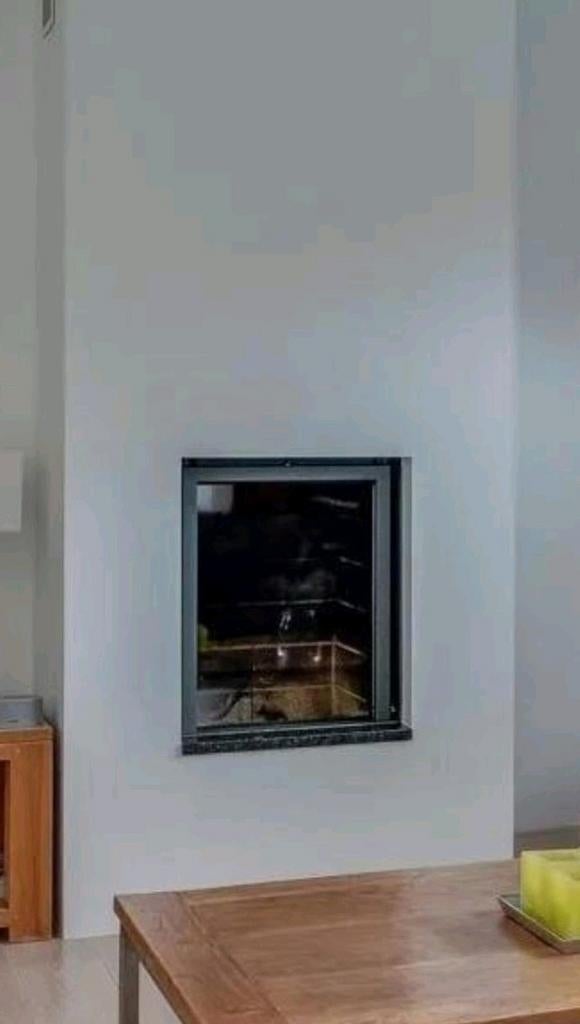 STUV Houtkachel 2165 liftdeur, glas met barst moet vervangen, Ophalen of Verzenden, Zo goed als nieuw, Inbouwhaard, Houthaard