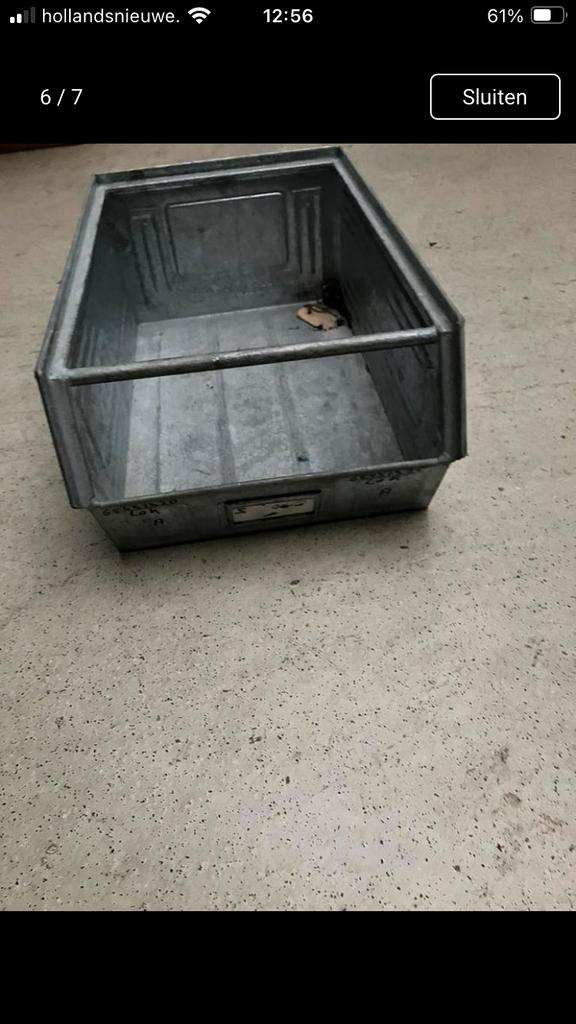 Zinken bakken, Ophalen, Zo goed als nieuw, Krat, Minder dan 35 cm
