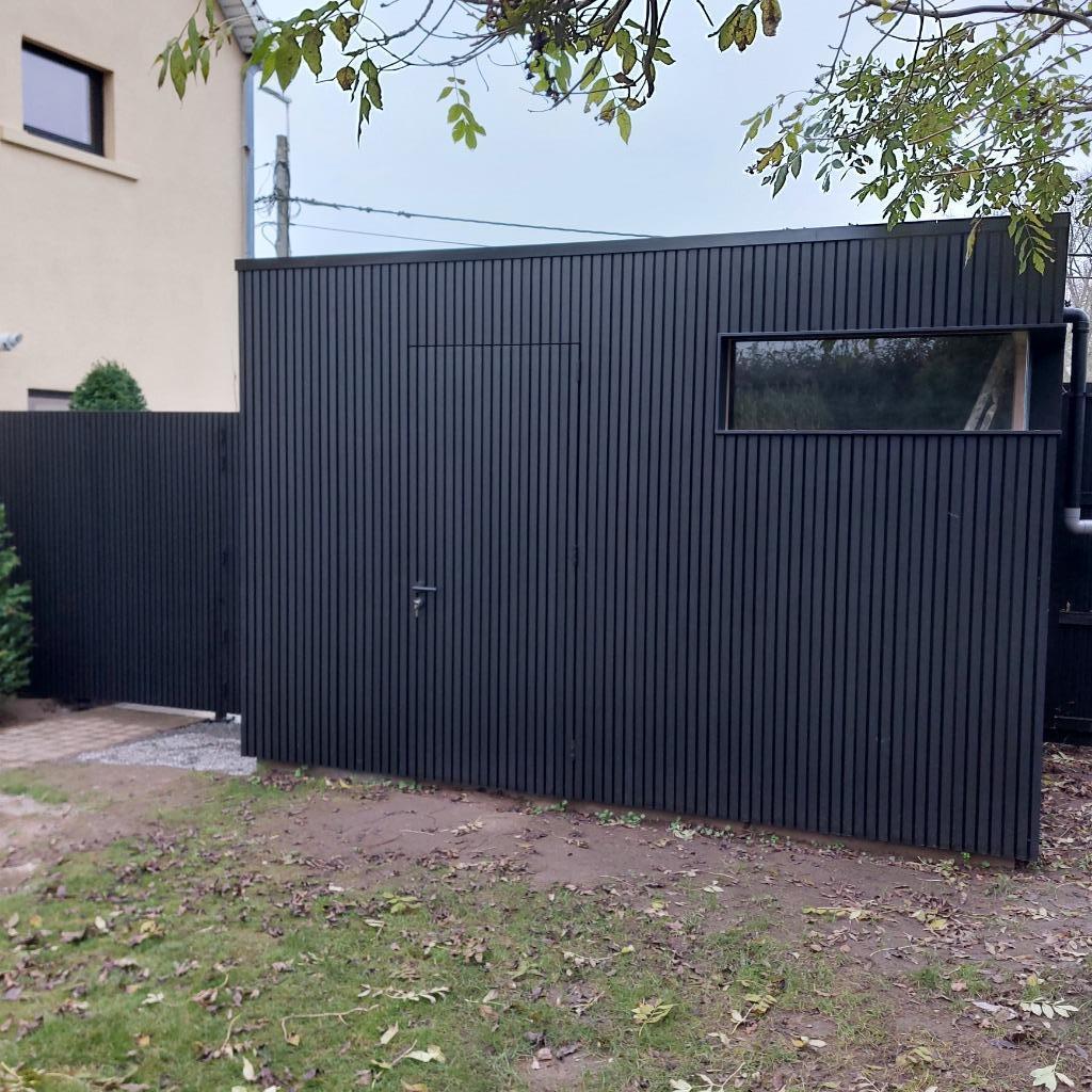 gevelbekleding composiet - lattenwand buiten - zwart, Doe-het-zelf en Verbouw, Platen en Panelen, Ophalen of Verzenden, Nieuw