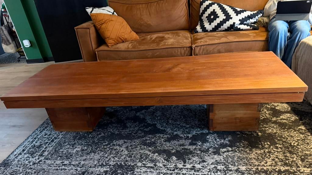 Mooie houten salontafel, Ophalen, 50 tot 75 cm, 50 tot 100 cm, Zo goed als nieuw