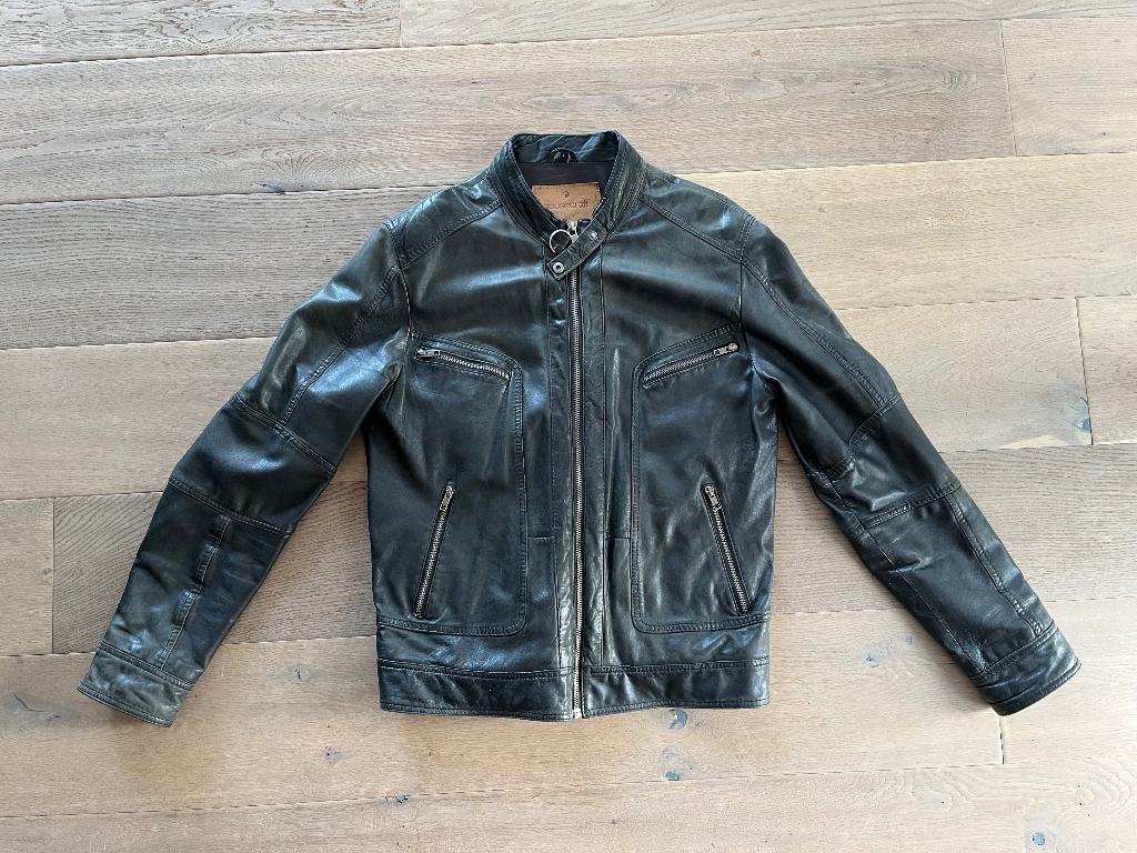 Zwarte leren heren jas, Ophalen, Maat 52/54 (L), Zwart, Goosecraft