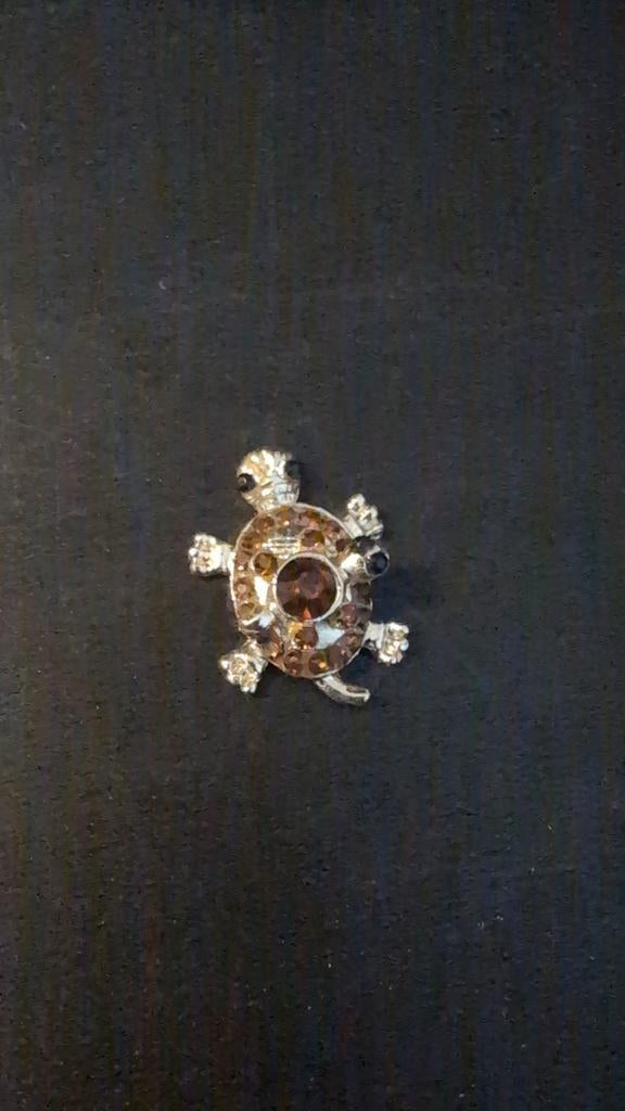 Schildpad met Strass, Sieraden, Tassen en Uiterlijk, Broches, Ophalen of Verzenden, Zilver, Overige materialen, Met strass