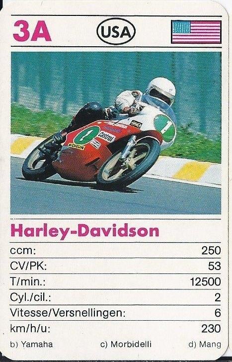 Kw1830 -- 3a motorkaartje harley - davidson, Ophalen of Verzenden, Zo goed als nieuw, Motoren