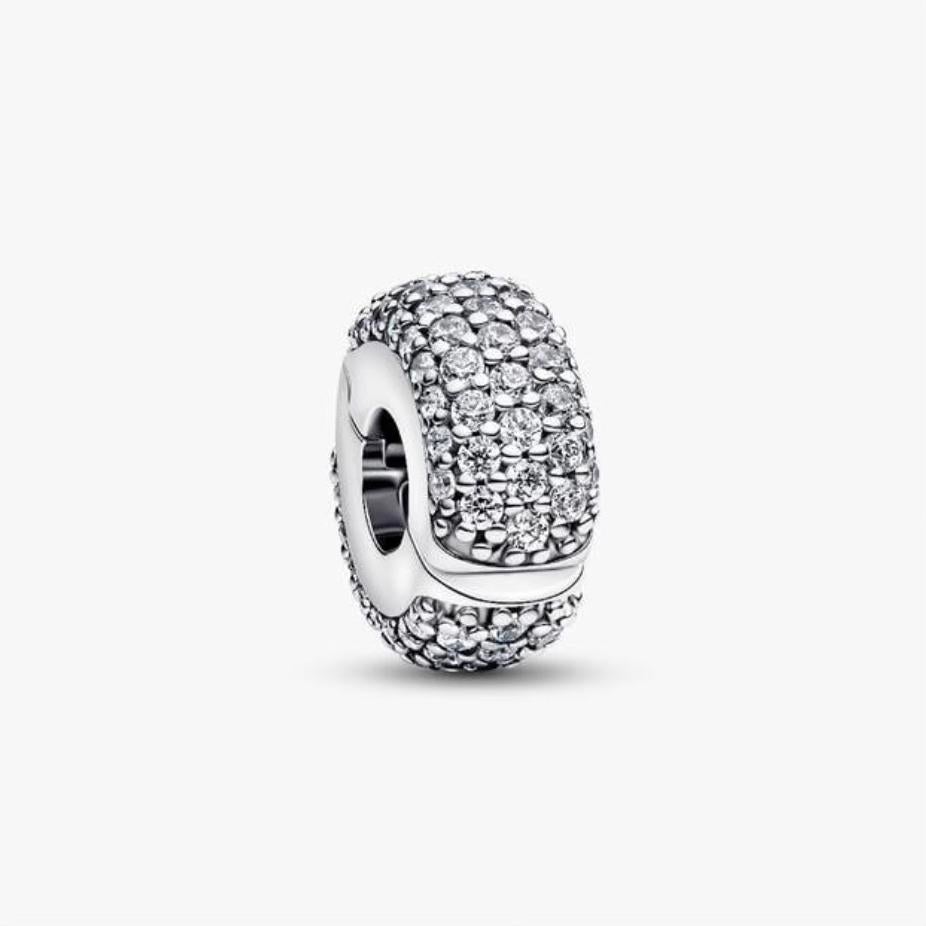 Pandora clipbedel pavé hart, Ophalen, Pandora, Nieuw, 1 bedel