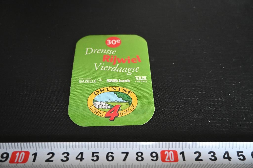 sticker 30e Drentse Rijwiel Vierdaagse  Gazelle SNS bank VAM, Ophalen, Zo goed als nieuw