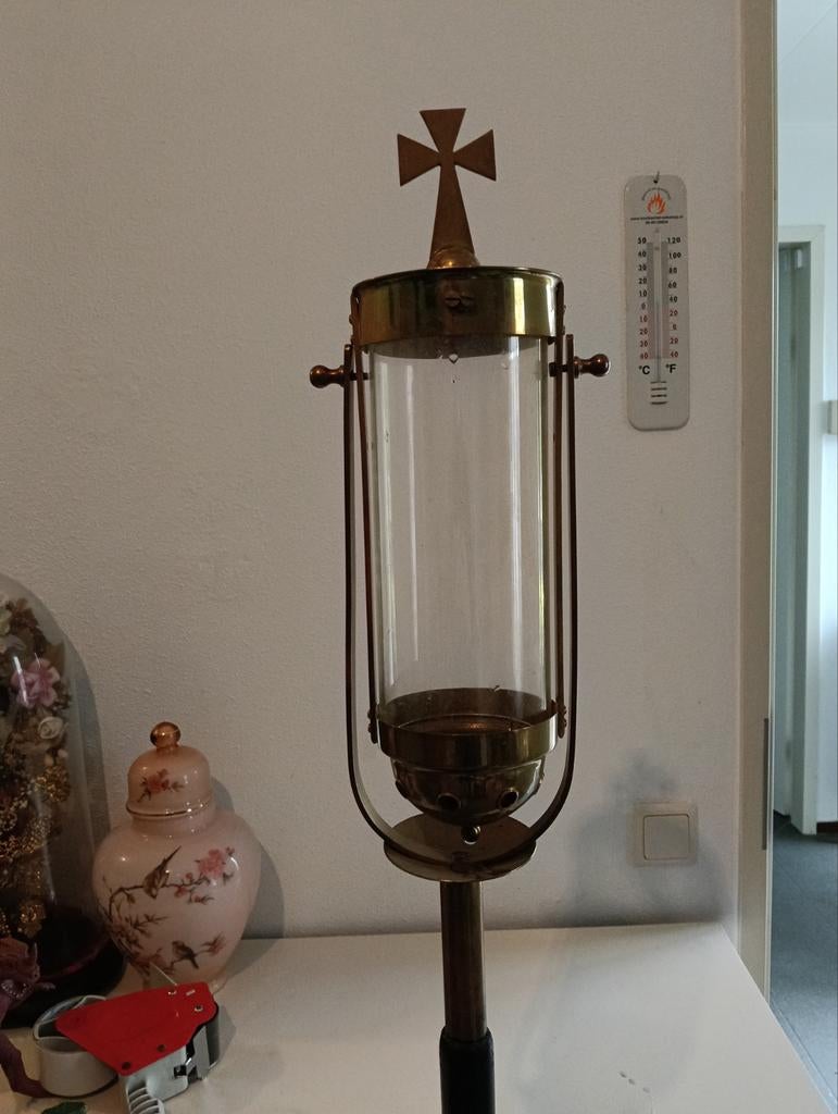 Antieke Processielantaarn met Kruis, Antiek en Kunst, Antiek | Religie, Ophalen of Verzenden