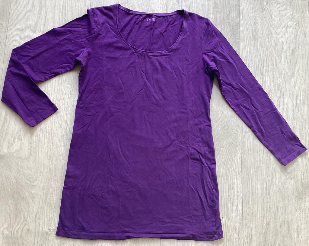 Paarse Longsleeve shirt maat L Anni Rolfi, Paars, Maat 42/44 (L), Anni rolfi, Ophalen of Verzenden