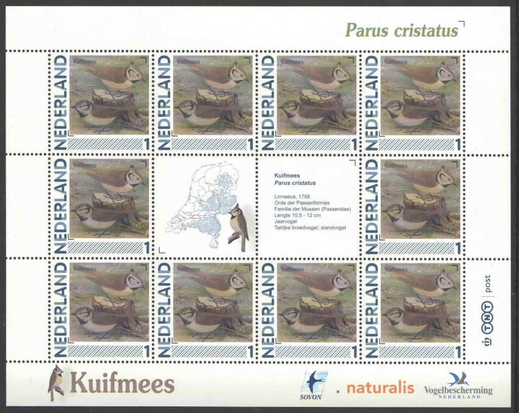 Postzegels Vogels in Nederland: Kuifmees, Ophalen of Verzenden, Na 1940, Postfris