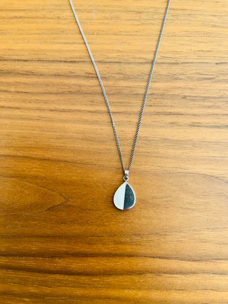Zilveren ketting 925 zilver met bedel yin yang, Ophalen of Verzenden, Zo goed als nieuw, Zilver
