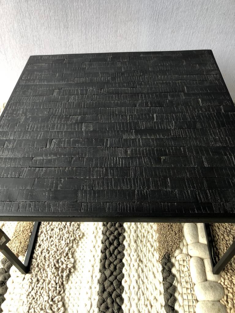 Salontafel Mango hout & staal - 60x60cm - Nu €65!, ., 50 tot 100 cm, ., Vierkant