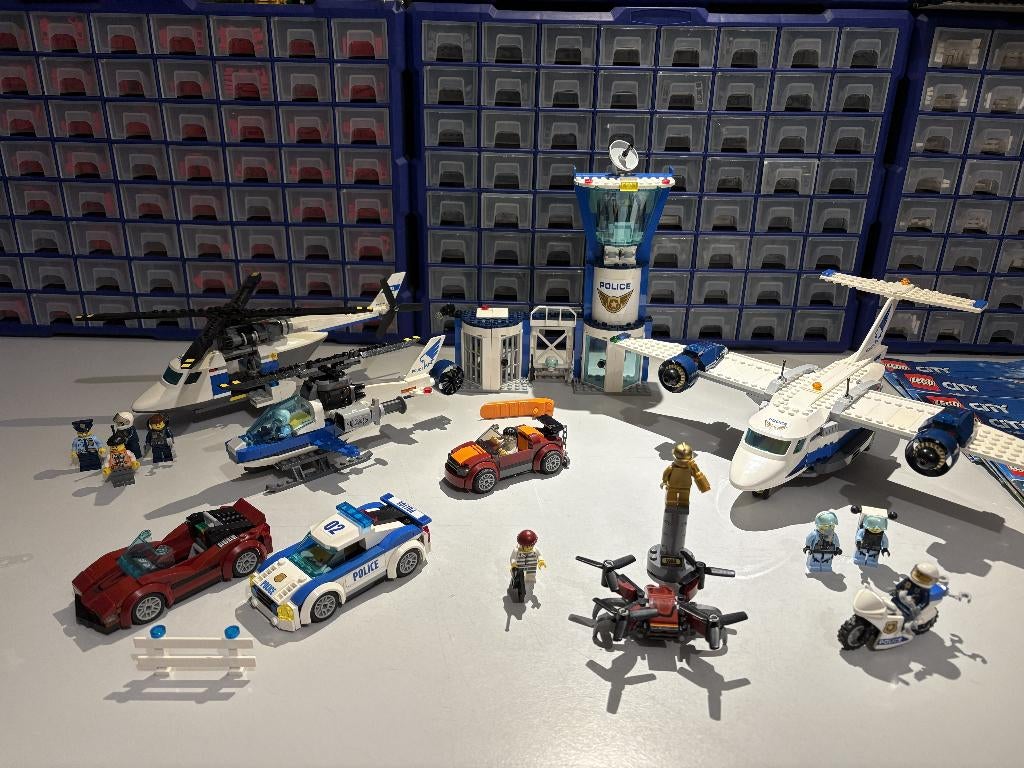 Partij LEGO City lucht politie set (60210, 60138, 60207)., Ophalen of Verzenden, Gebruikt, Lego