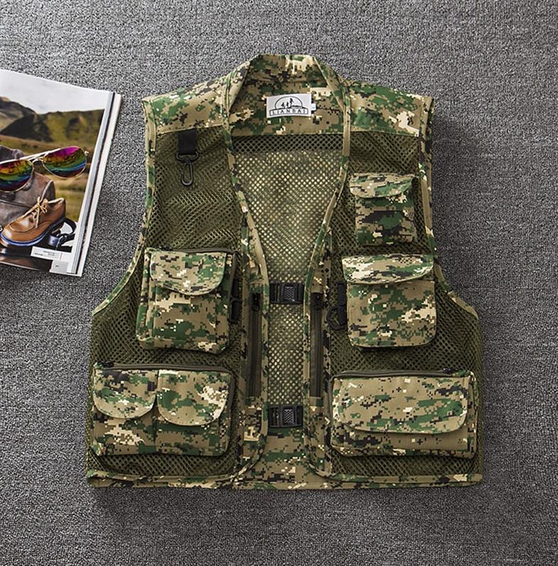 Groene camouflage bodywarmer vest leger outdoor vissen jas, Kleding | Heren, Bodywarmers, Verzenden, Nieuw, Overige maten, Groen