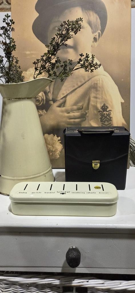 Vintage Brabantia Spaarbank Huishoud huishoudblik Spaarpot, Antiek en Kunst, Ophalen of Verzenden
