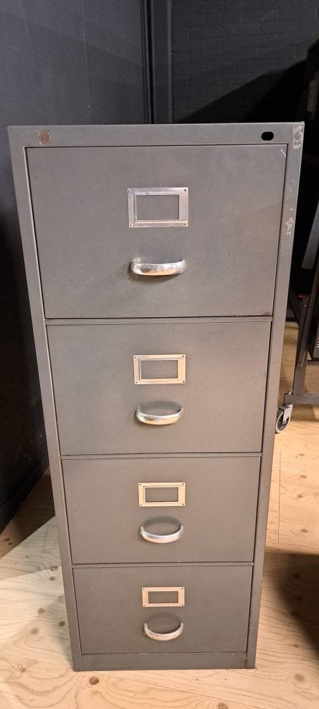 Vintage ijzeren archiefkasten van Gispen, Holland, Ophalen, Minder dan 50 cm, Gebruikt, Industrieel vintage
