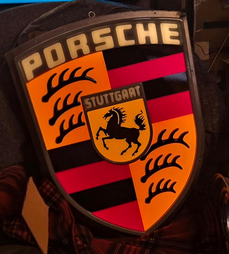 Porsche lichtbak / lichtreclame XL, Verzamelen, Merken en Reclamevoorwerpen, Gebruikt, Lichtbak of (neon) lamp, Ophalen