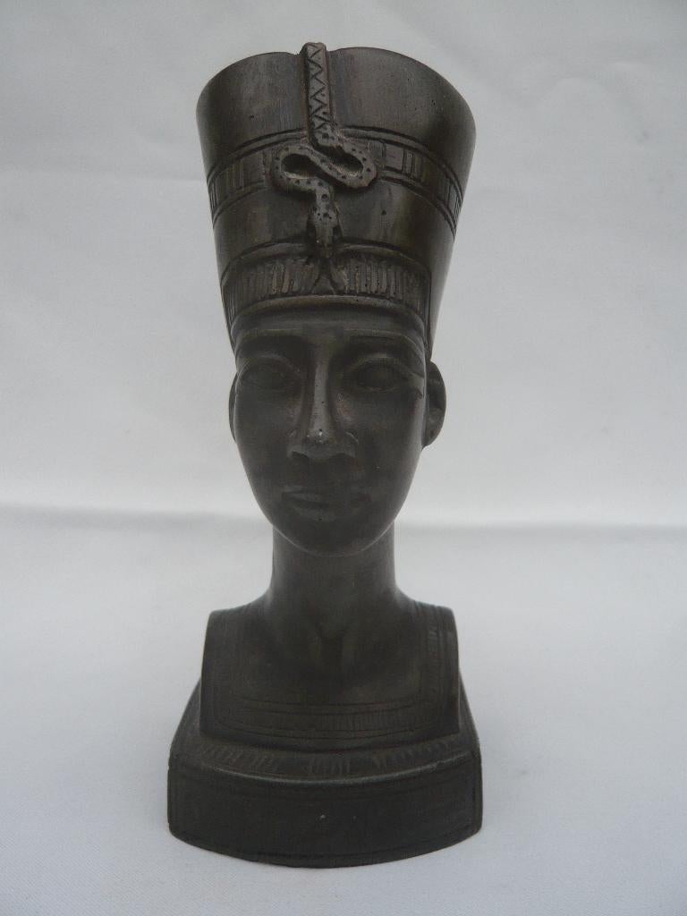 Buste van Nefertiti, Antiek en Kunst, Overige onderwerpen, Minder dan 20 cm, Natuurlijk materiaal, Buste