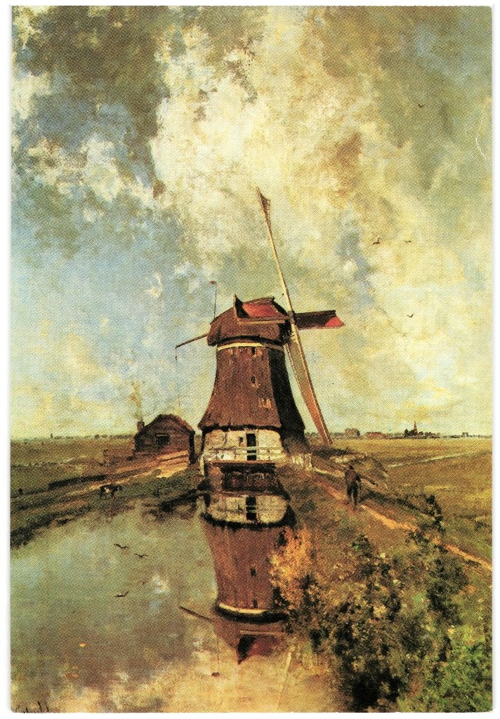 968721 Kunstkaart Paul Jpseph Constantin Gabriel Molen, Ophalen of Verzenden, 1960 tot 1980, Ongelopen, Cultuur en Media