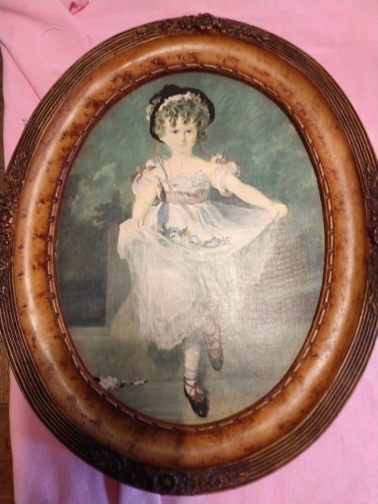 Schilderij met mooie kunststof rand van miss murray van thom, Ophalen of Verzenden, Gebruikt, Schilderij