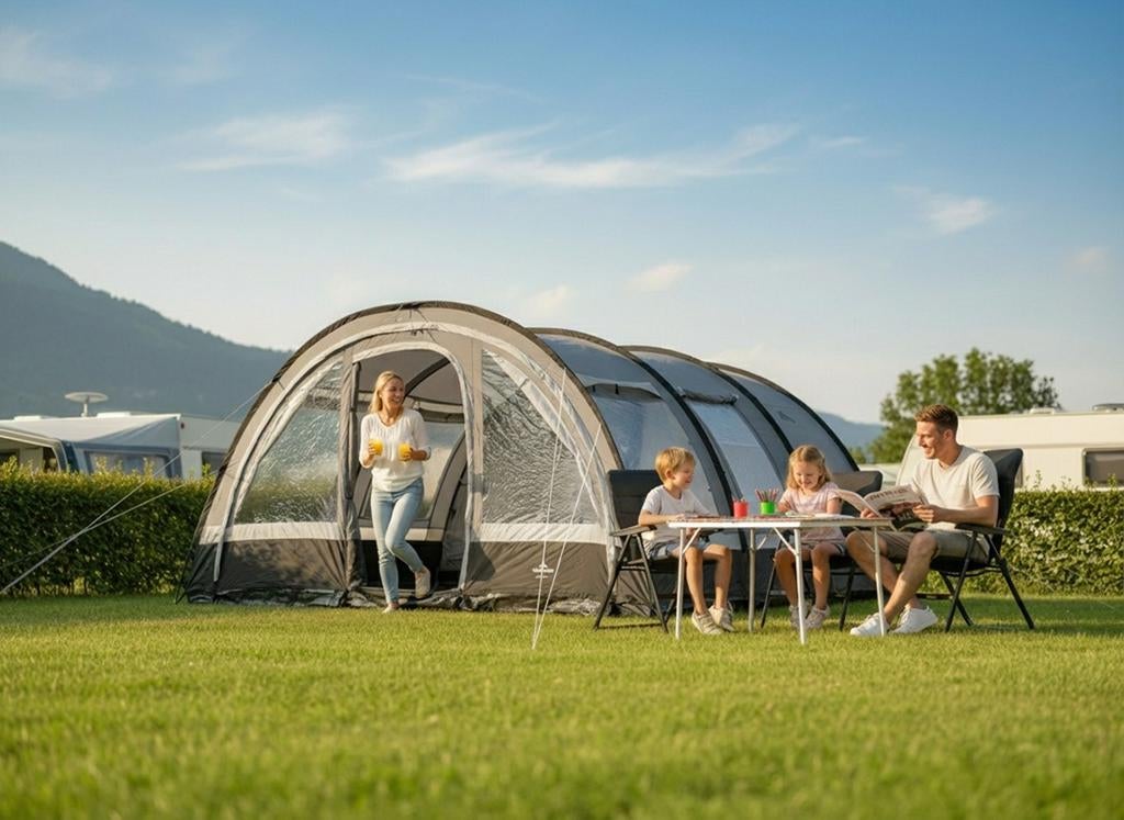 Obelink Lugano 6 Plus tunneltent - Ruime gezinstent, Ophalen, Tot en met 4