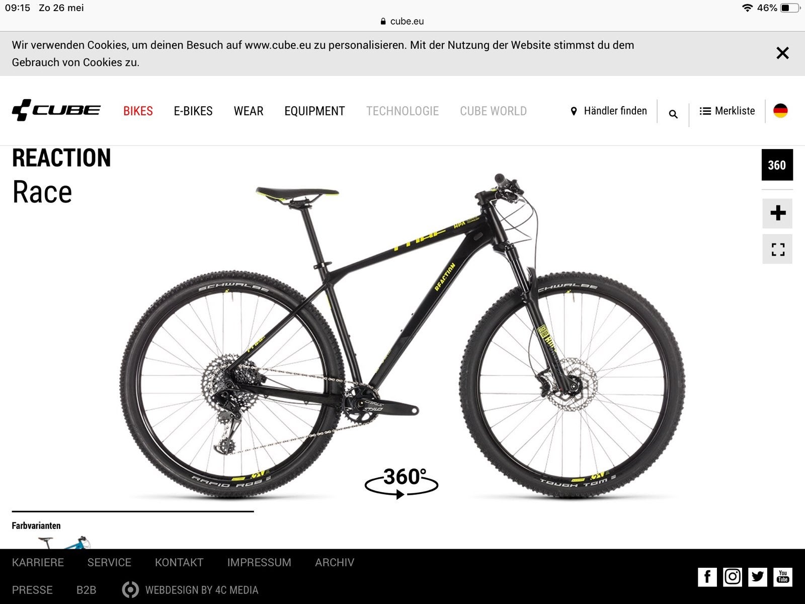 Cube Reaction Race Mountainbike - Zo goed als nieuw, 28 inch, Zo goed als nieuw, Meer dan 20 versnellingen, Schijfrem