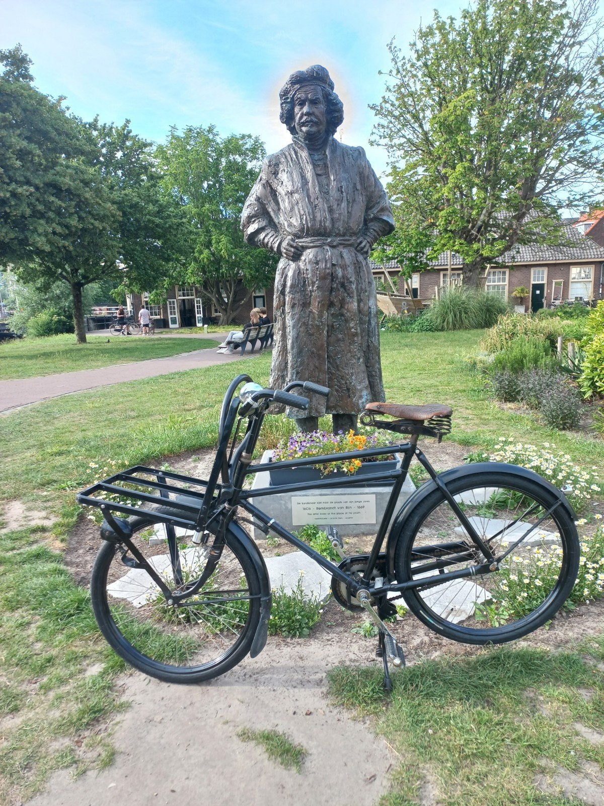 Vintage Zwarte Transportfiets met Voordrager, Ophalen, Terugtraprem, Jaren '60 of nieuwer, Onbekend
