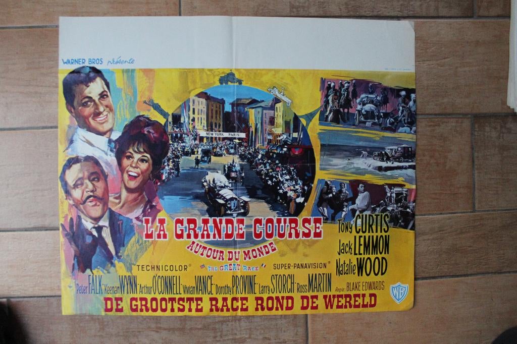 filmaffiche Natalie Wood The Great Race 1965 filmposter, Rechthoekig Liggend, Ophalen of Verzenden, Zo goed als nieuw, A1 t/m A3