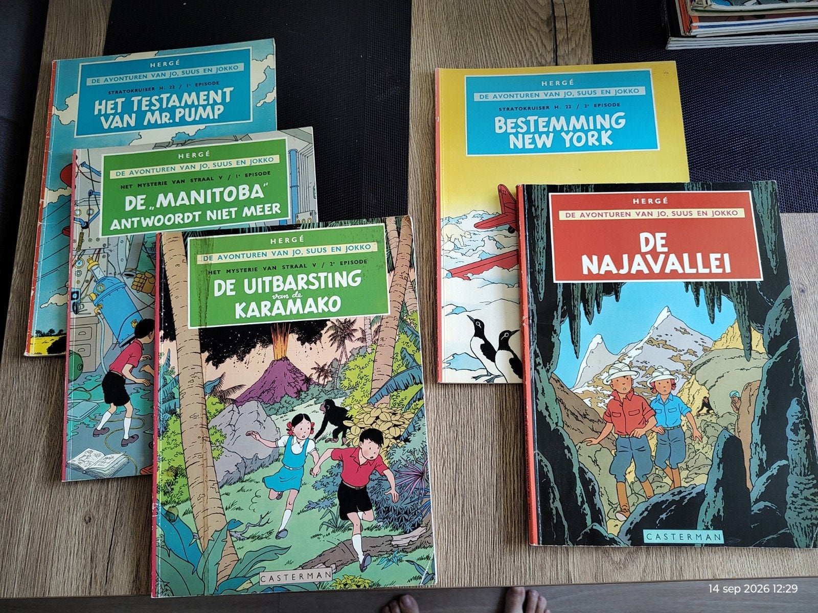 5 stripboeken van Jo, Suus en Jokko, Boeken, Meerdere stripboeken, Ophalen of Verzenden, Gelezen, Hergé