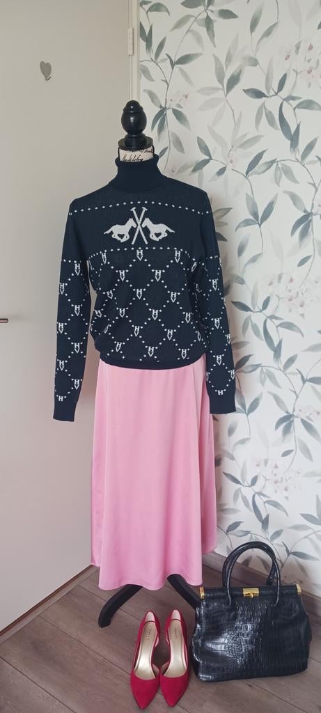 Leuke donkerblauwe HV polo dames trui maat L, Maat 38/40 (M), Blauw, Ophalen of Verzenden, Zo goed als nieuw