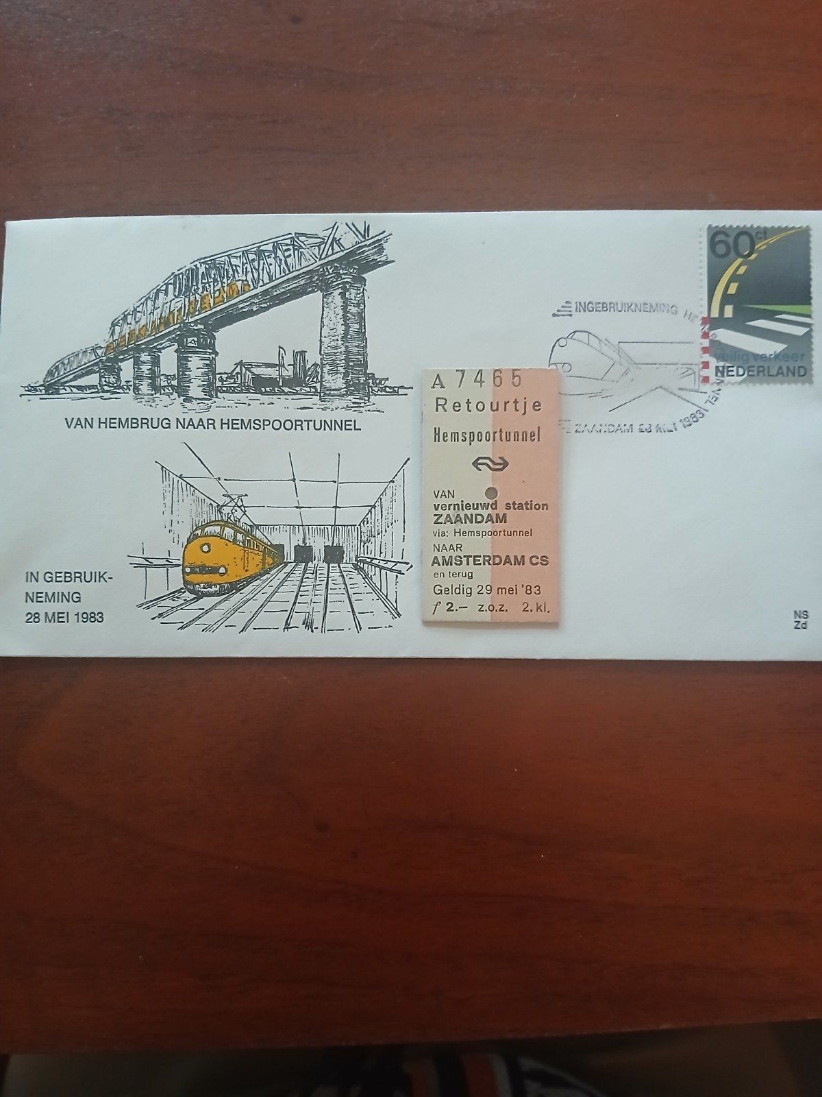 Envelop ingebruikneming Hemspoortunnel 28 mei 1983, Ophalen of Verzenden, Envelop
