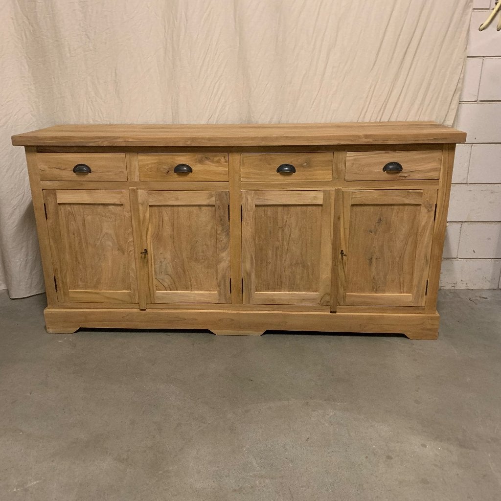 Dressoir - 4 deuren - teakhout - 180 cm - TTM Wonen, TTM Wonen, Meubels – (Perzische) Tapijten en Woonaccessoires, Met deur(en)