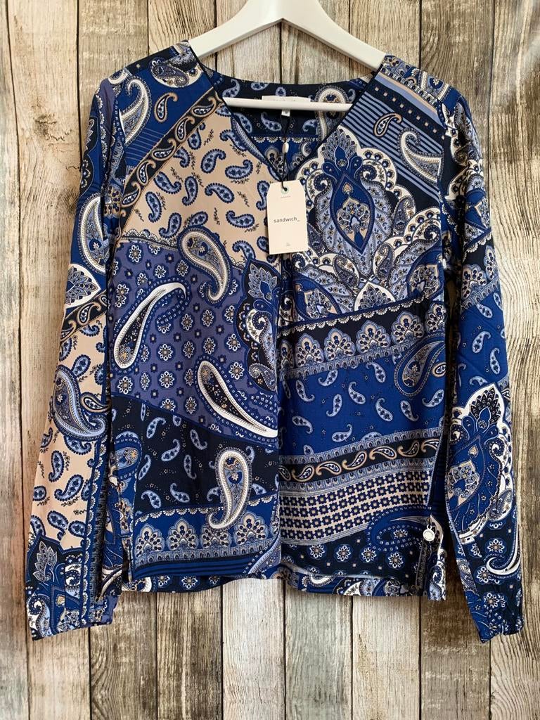 Sandwich super mooie blauwe nieuwe blouse (Maat 38), Maat 38/40 (M), Nieuw, Sandwich, Verzenden