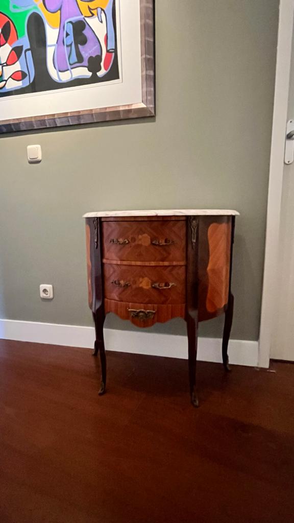 Antieke halfronde Franse commode Louis XV stijl, Ophalen