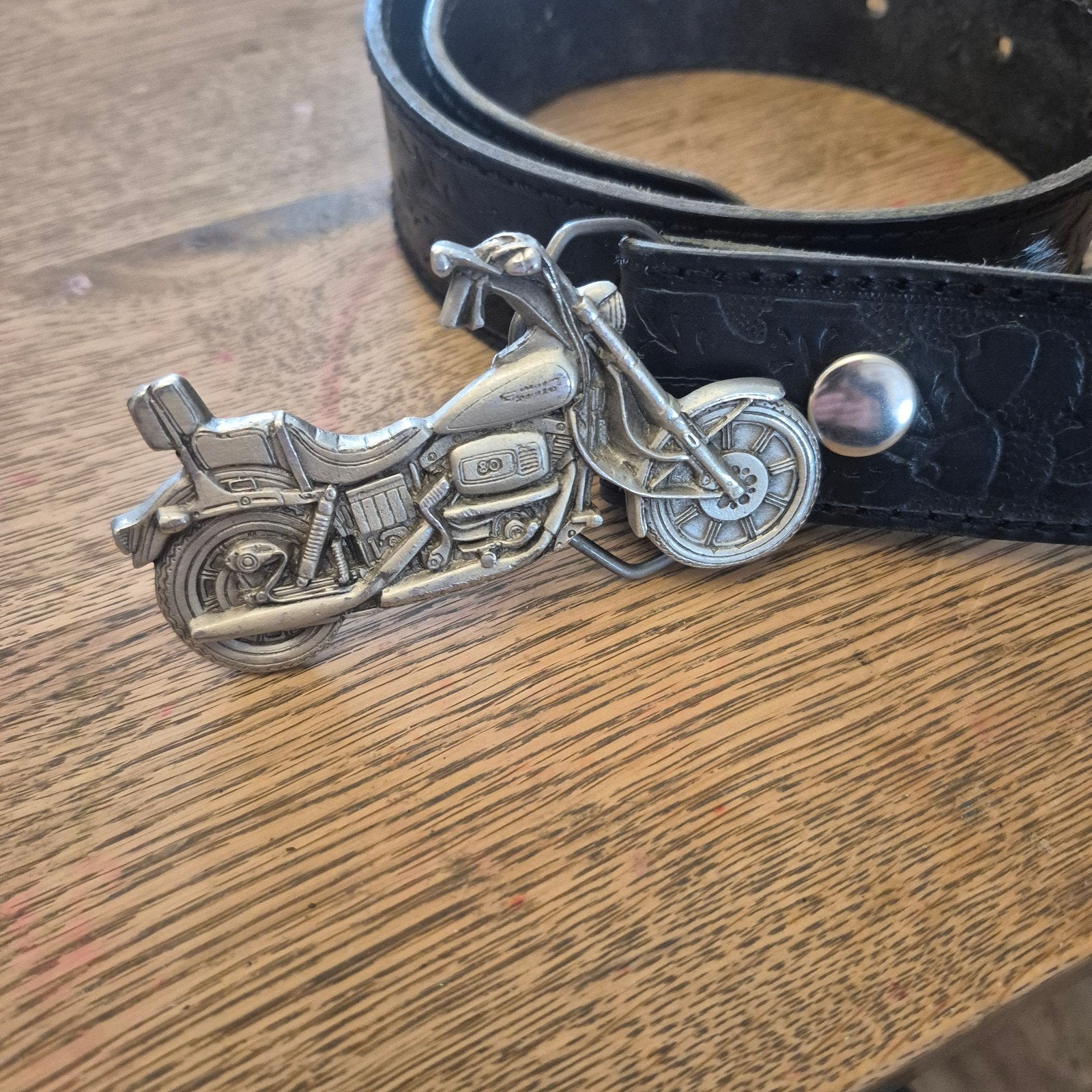 Motorfiets Gesp  Leren Riem - The Great American B, Verzamelen, Ophalen of Verzenden