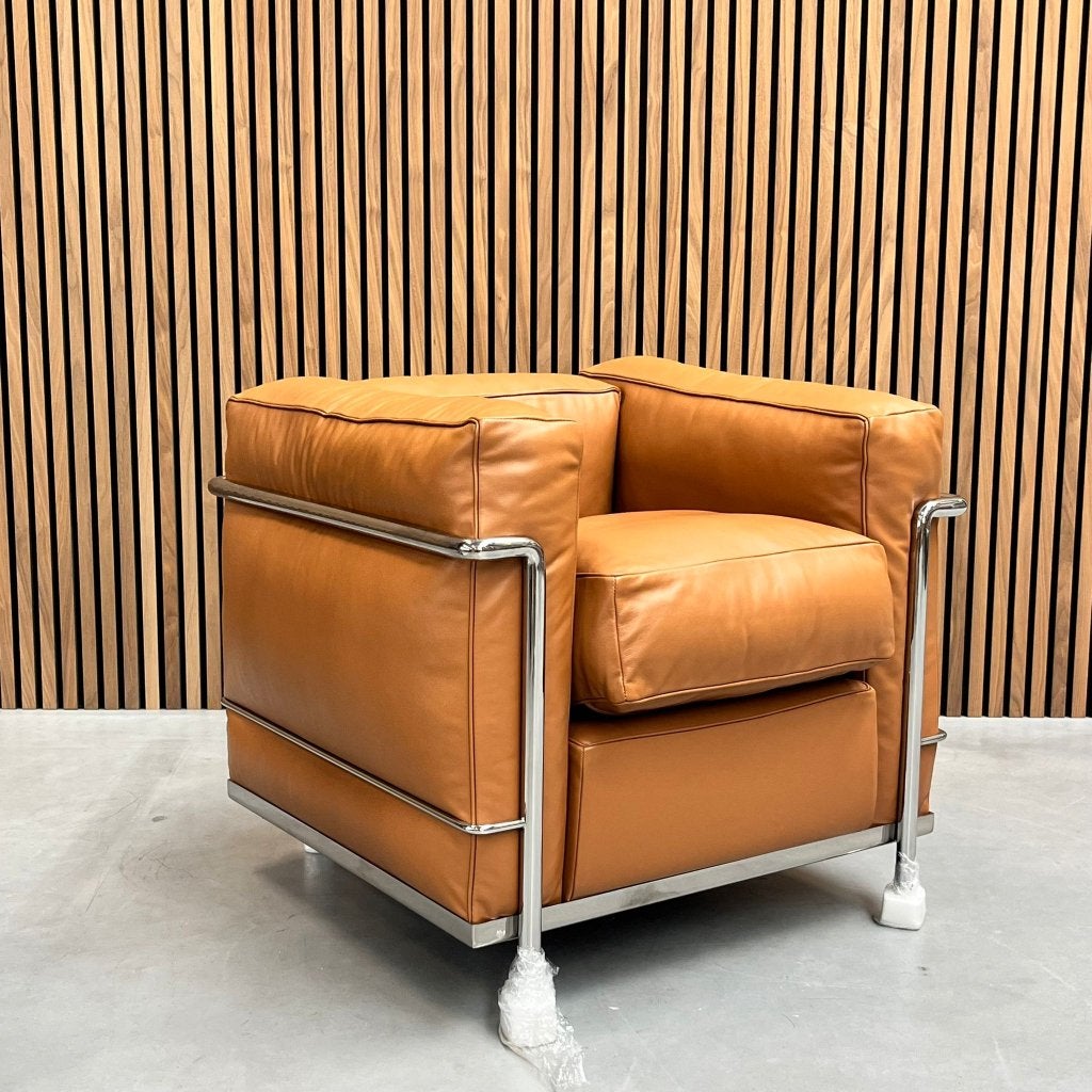 Cassina LC2 - Le Corbusier Cognac leder dons, Antiek en Kunst