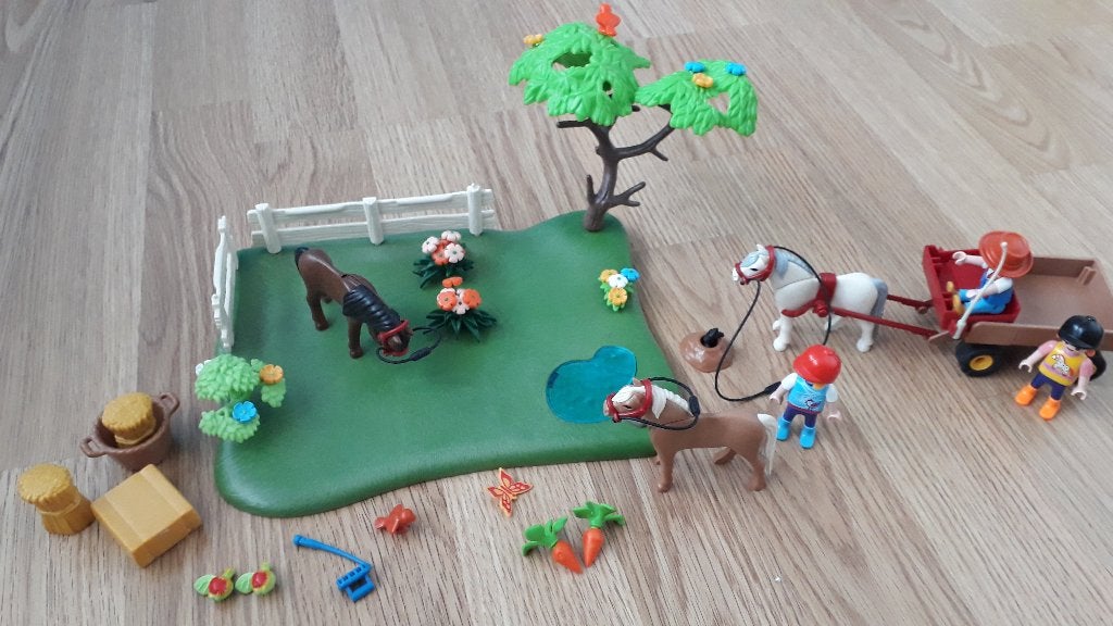 Playmobil Country - 5457 ponyweide met hooiwagen, Kinderen en Baby's, Speelgoed | Playmobil, Complete set, Overige typen, Ophalen of Verzenden