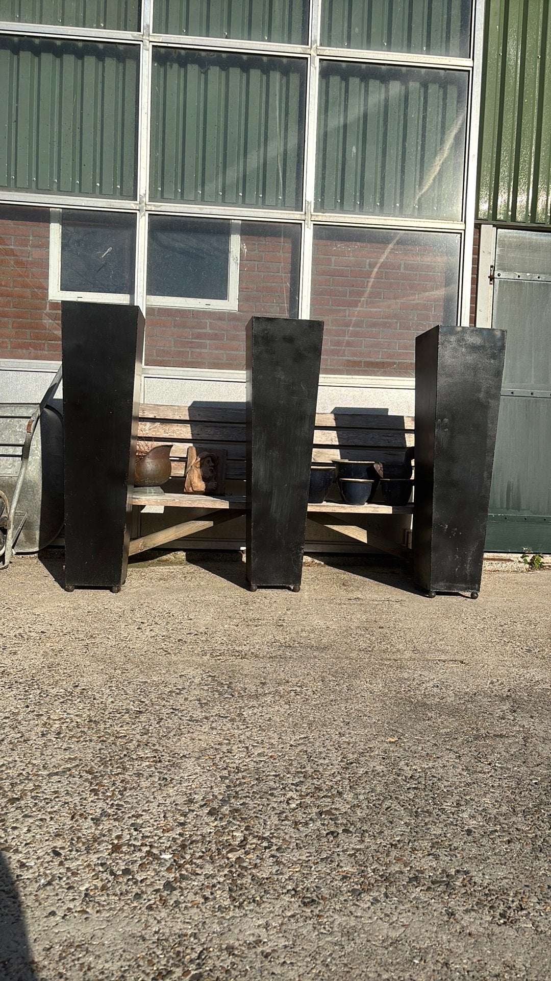 Metalen plantenbak XL 3x, Tuin en Terras, Bloembakken en Plantenbakken, Ophalen, Rond