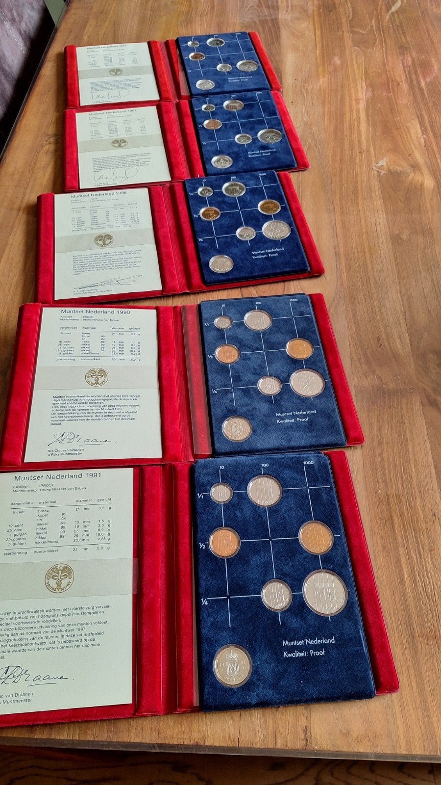 verzameling 5 setjes 1984/1991, Postzegels en Munten, Ophalen of Verzenden
