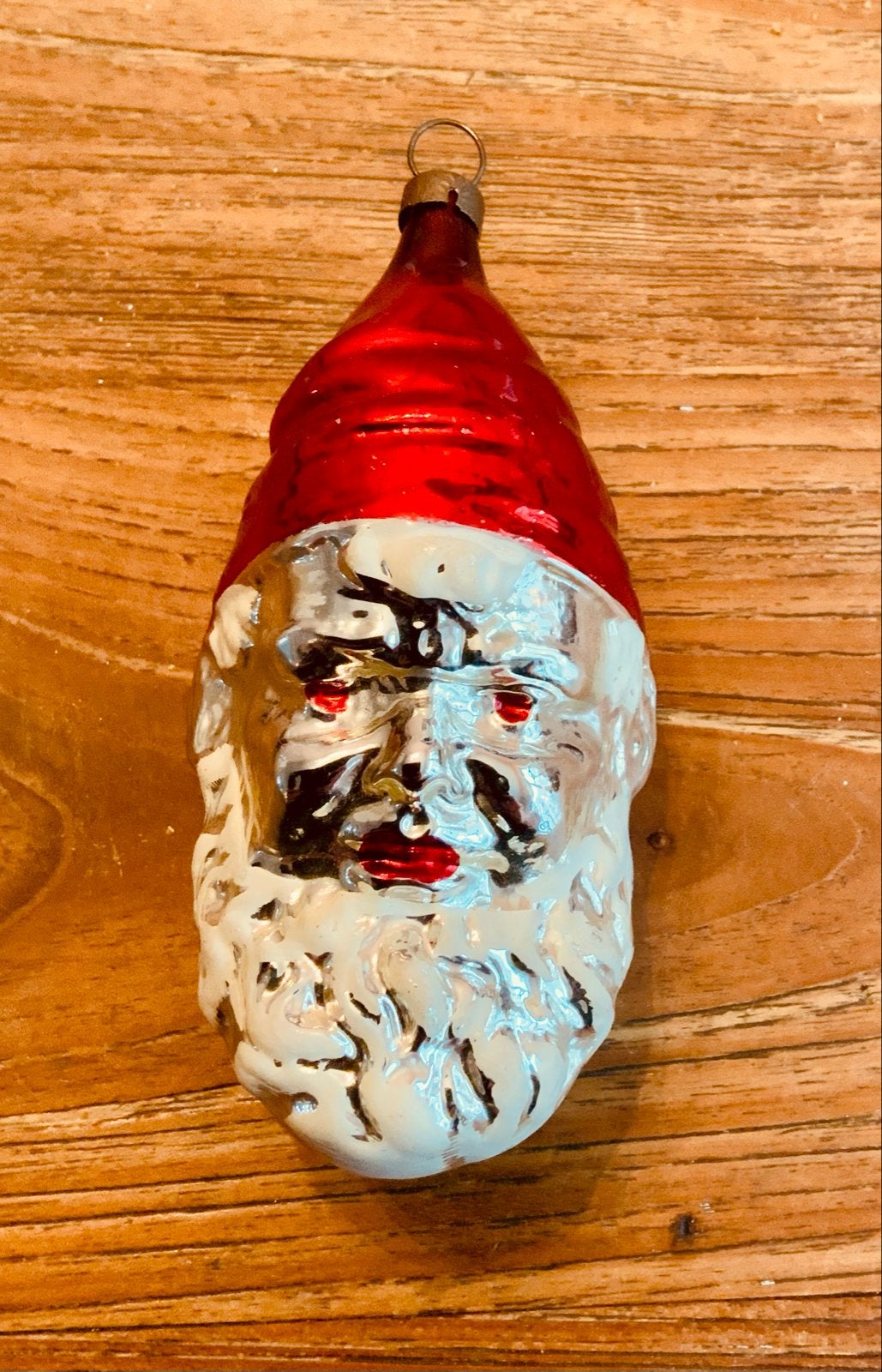 Antieke kerstbal kerstman hoofd., Diversen, Ophalen of Verzenden, Gebruikt