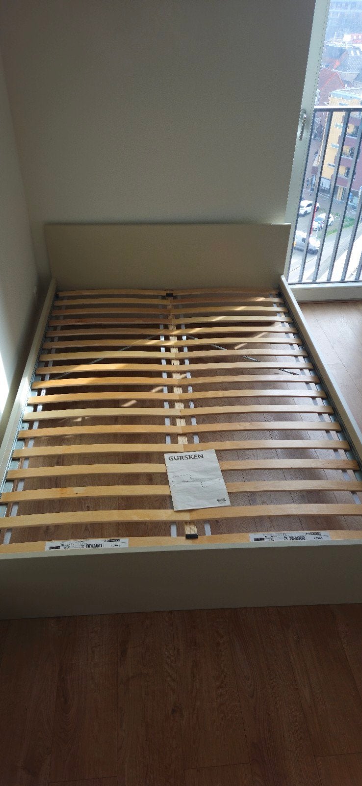 IKEA Gursken Bedframe 140x200 cm - Zo goed als nieuw, Modern minimalistisch, Wit, Tweepersoons, Zo goed als nieuw