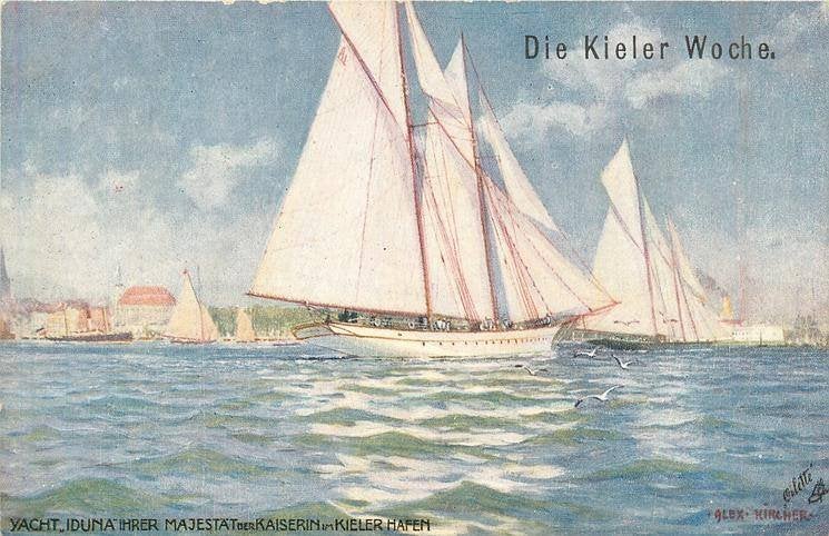 Yacht Iduna Ihrer Majestät der Kaiserin Am Kieler Hafen, Ophalen of Verzenden, Voor 1920, Ongelopen, Duitsland