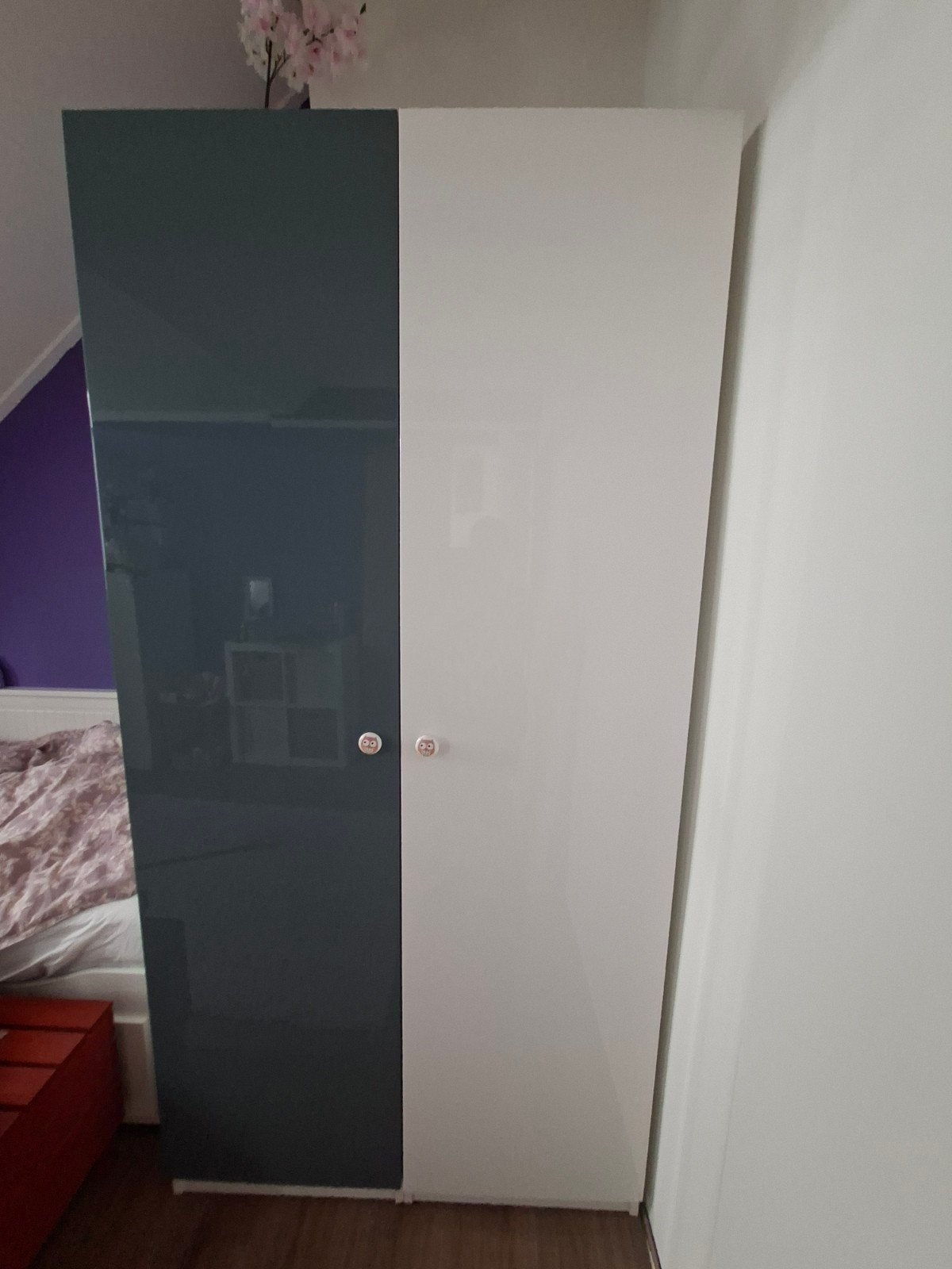 Pax Fardal deur hoogglans 195 x 50 cm zonder knoppen petrol, Ophalen, Gebruikt