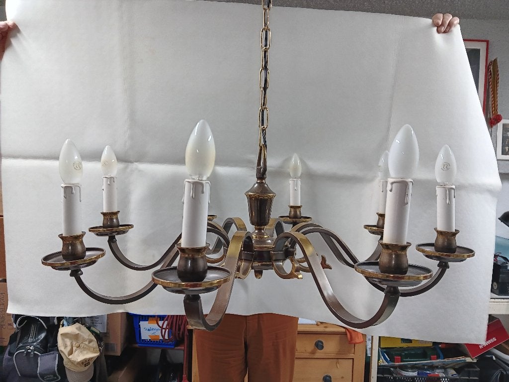 Kroonluchter koper, antiek design., Huis en Inrichting, Ophalen of Verzenden, Gebruikt, Metaal, Antiek