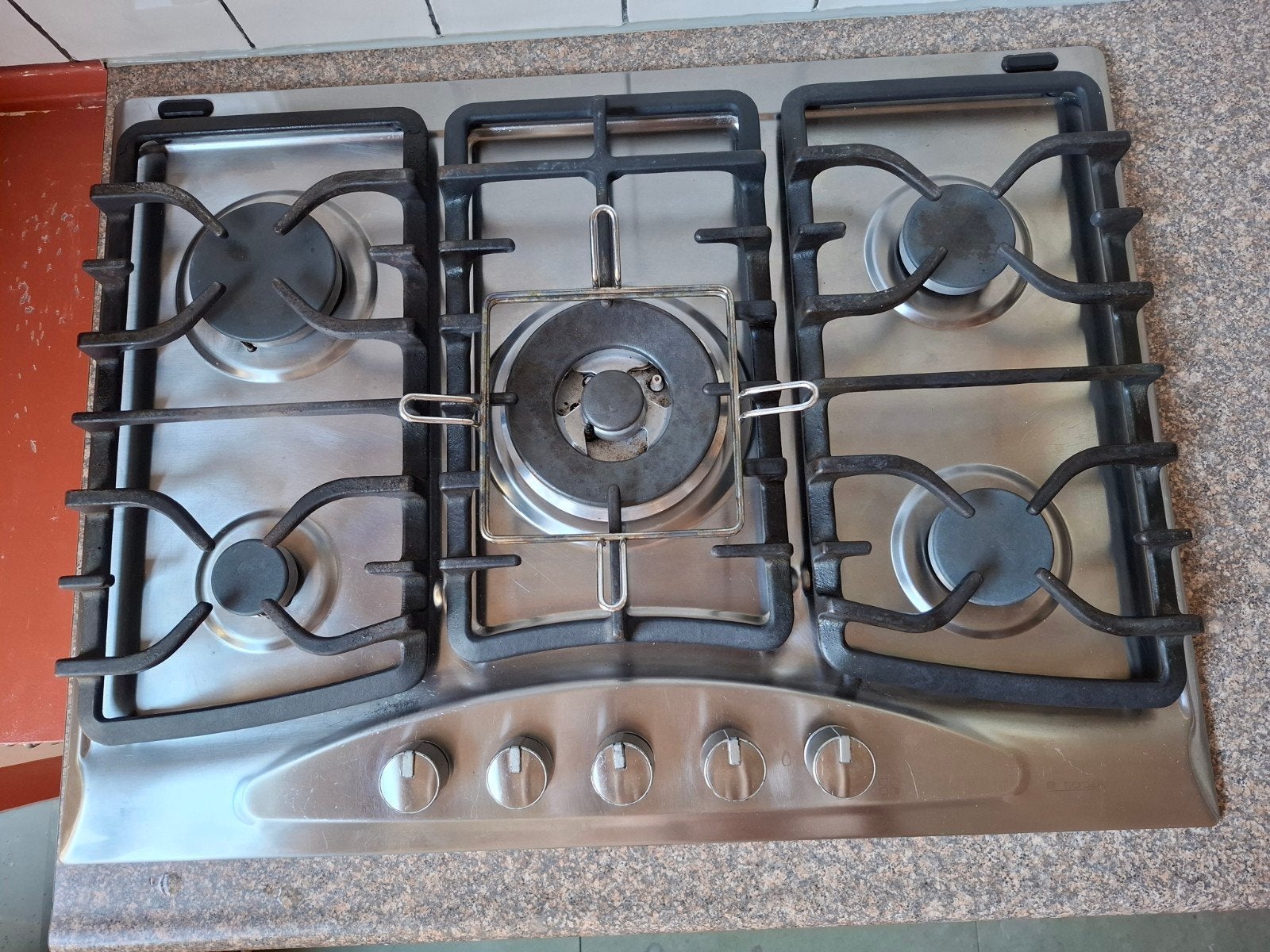 Gaskookplaat te koop, RVS, merk Ignis, Witgoed en Apparatuur, Kookplaten, Ophalen, Gebruikt, Inbouw, Gas