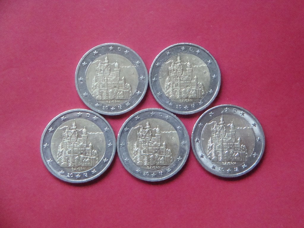 Kavel Duitsland setje 2 Euromunten Bayern 2012., Verzenden, Duitsland, 2 euro, Setje
