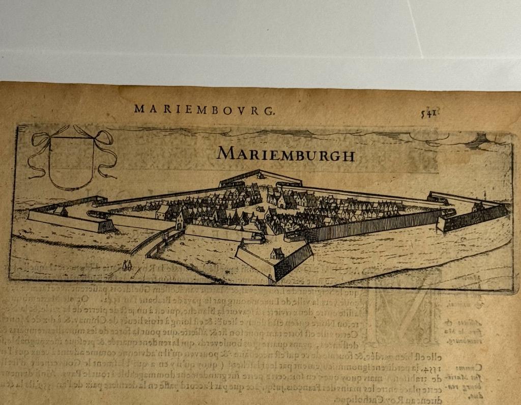 Mariembourg Mariemburg Kaart Guicciardini 17e eeuw, 18 cm, Cartografie, 22 cm, Gravure