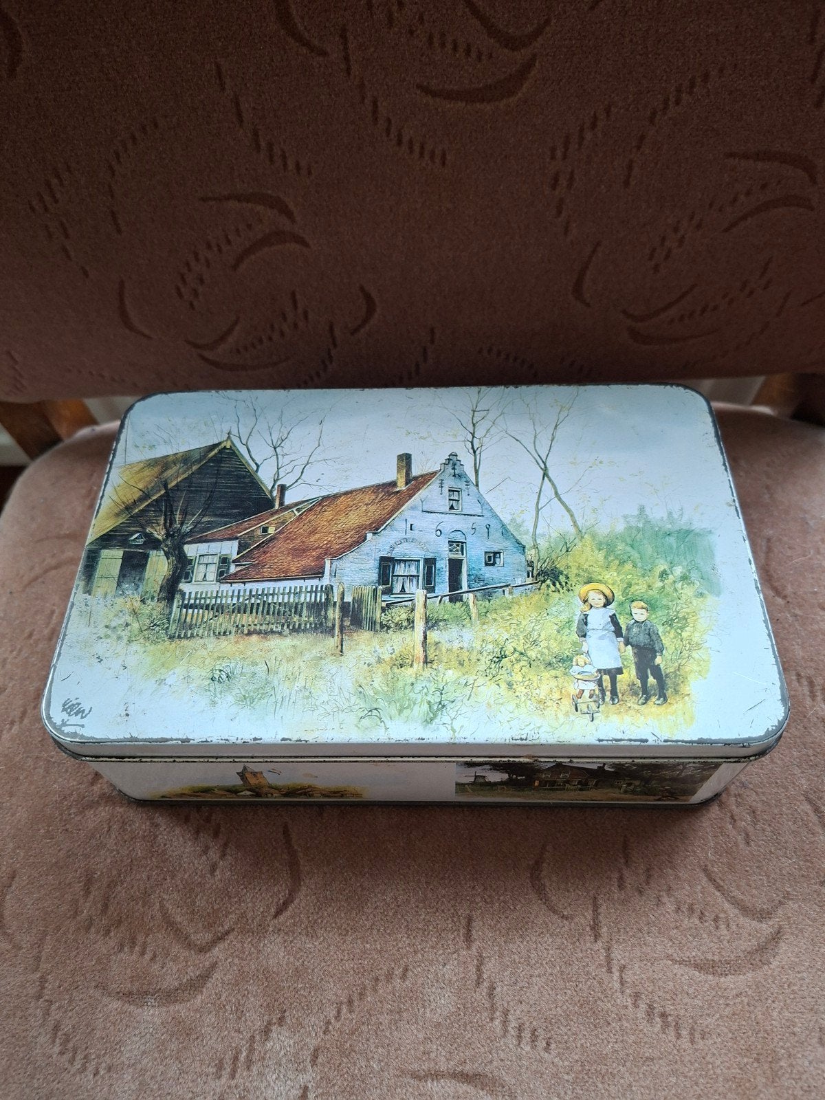 Vintage blik Rien Poortvliet - Hollandse taferelen, Verzamelen, Blikken, Ophalen of Verzenden