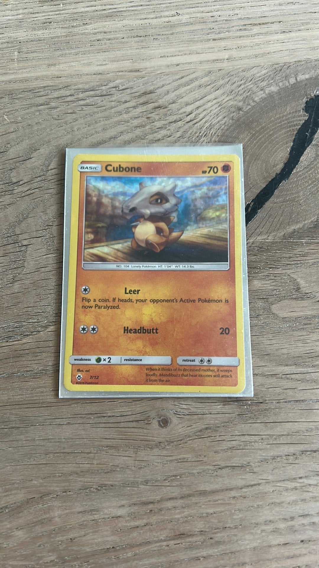 Cubone holo, Mcdonald’s Collection 2018, Ophalen of Verzenden, Zo goed als nieuw, Losse kaart