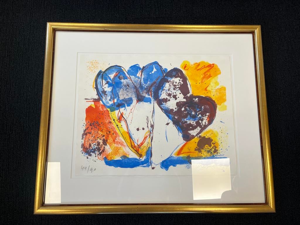 Jan Cremer Litho/Zeefdruk "Harten" - Kleurrijk Abstract, Ophalen