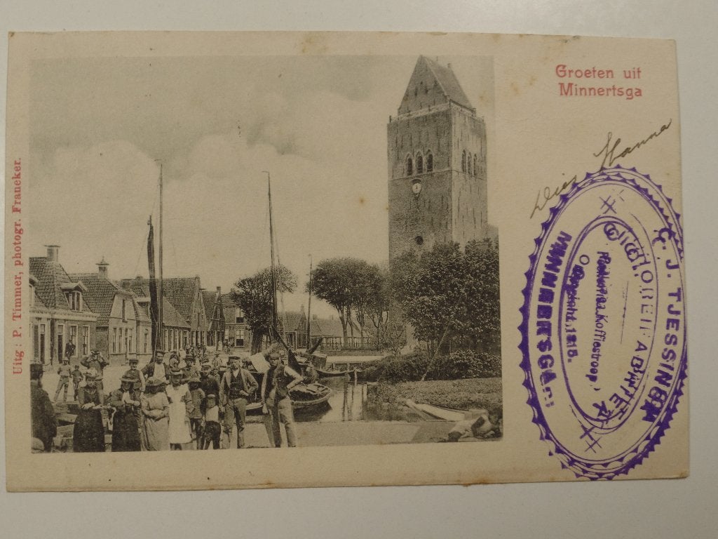 Groeten uit Minnertsga, Ophalen of Verzenden, Voor 1920, Gelopen, Friesland